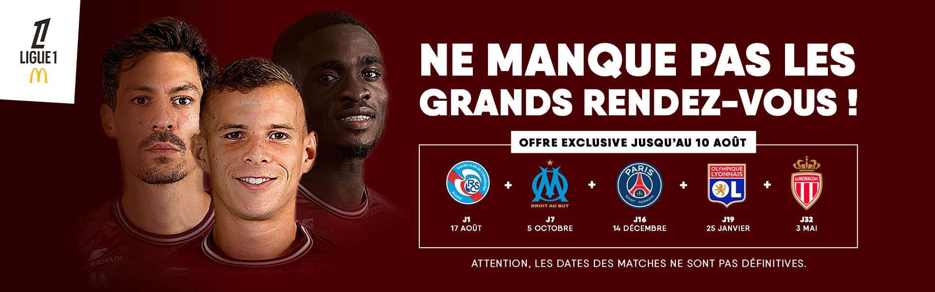Les Grands Rendez-vous - Pack 5 matches
