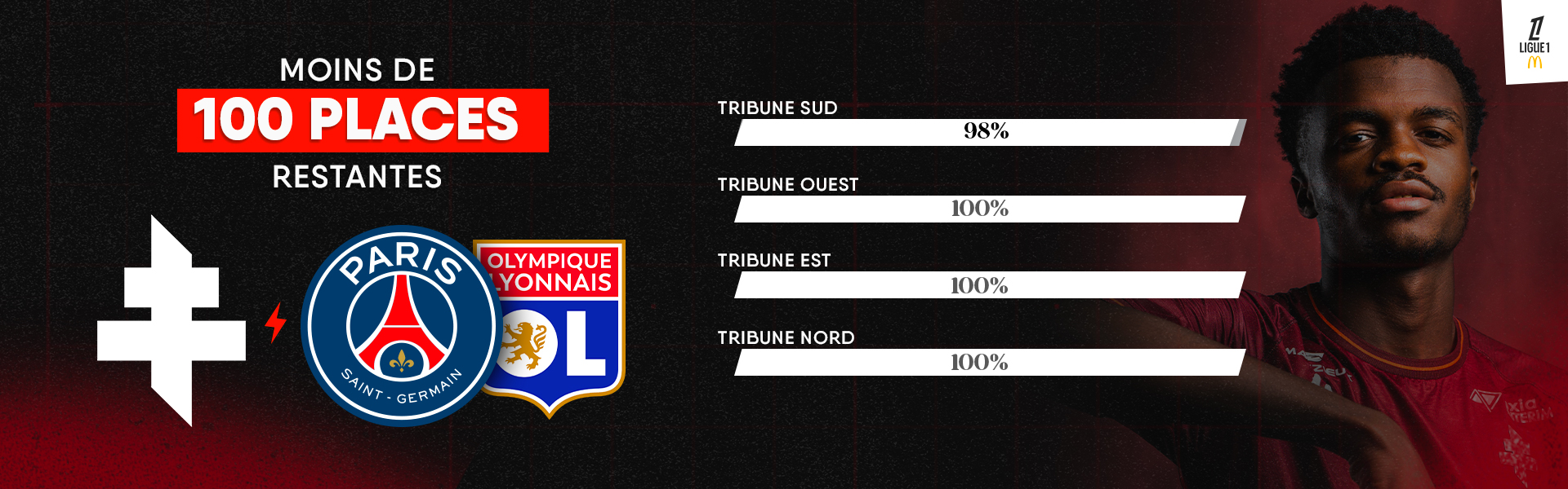 Pack PSG-OL - Moins de 100 places